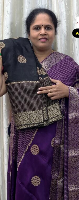 Black Color Pure Viscose Georgette Saree | ASF785