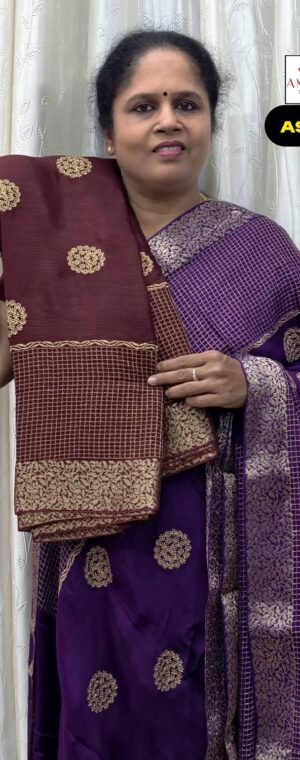 Brown Color Pure Viscose Georgette Saree | ASF781