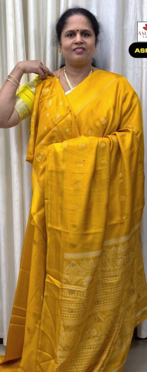 Yellow Color Semi Georgette Saree | ASF504