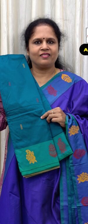 Peacock Blue Color Aarni Semi Soft Silk Saree | ASF688
