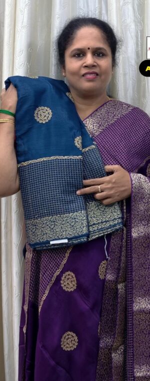 Ink Blue Color Pure Viscose Georgette Saree | ASF783