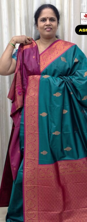 Peacock Blue Color Semi Soft Silk Saree | ASF752