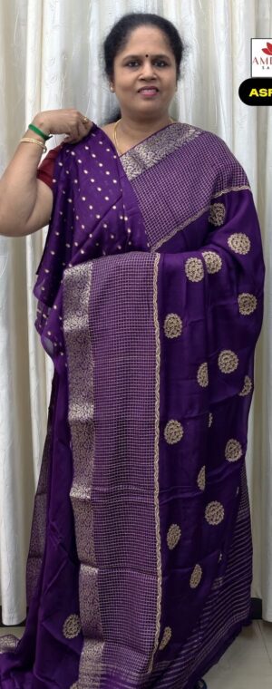 Purple Color Pure Viscose Georgette Saree | ASF780