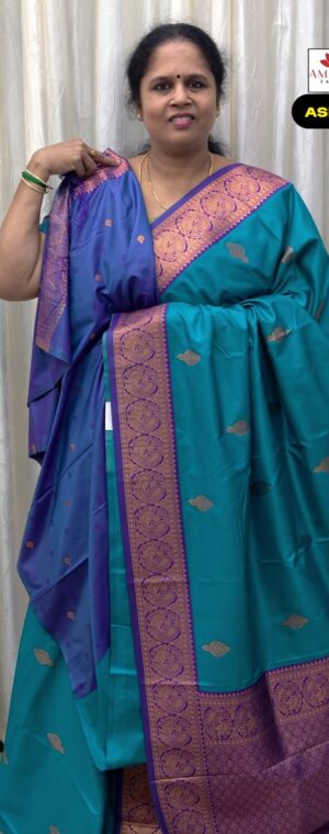 Sky Blue Color Semi Soft Silk Sarees | ASF750