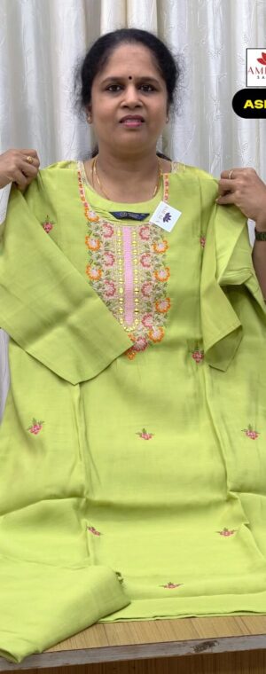 Light Green Color Rayon Mixed Kurti Set | ASF852