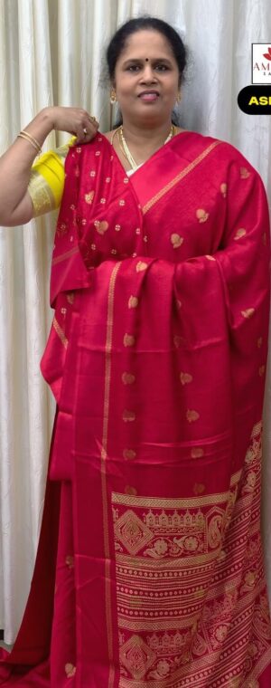 Dark Pink Color Semi Georgette Saree | ASF503