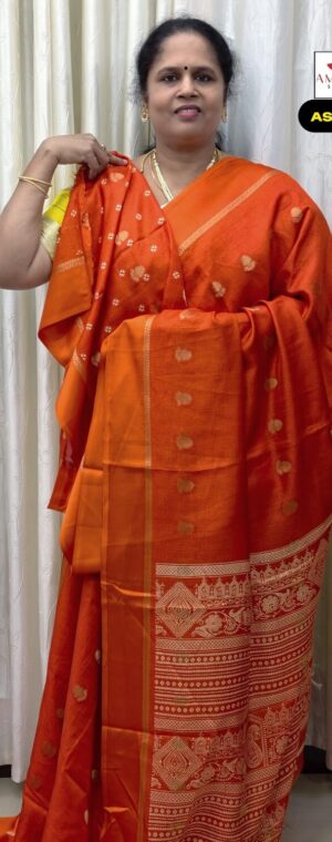 Orange Color Semi Georgette Saree | ASF502