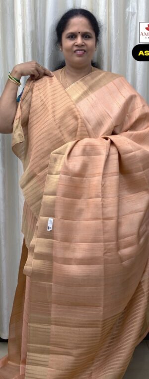 Pastel Orange Color Semi Tussar Saree | ASF743