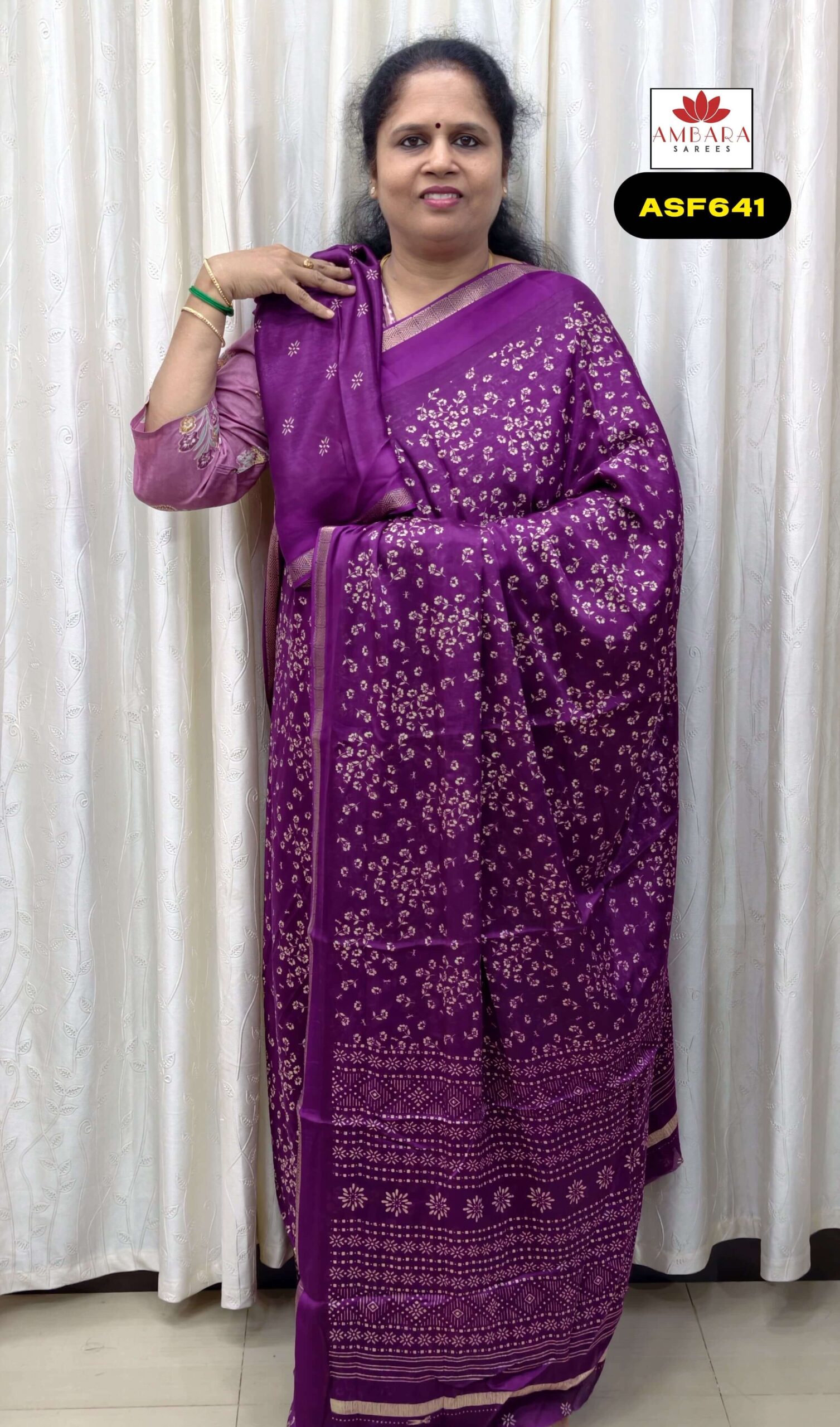 Vadamalli Floral Printed Semi Tussar Saree | ASF641
