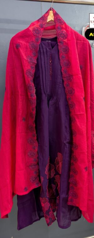 Purple Color Embroidery Kurta Set | ASG68