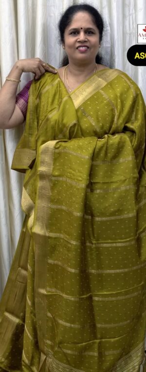 Mehandi Green Color Bandhini Printed Semi Crepe Saree | ASG139