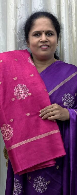 Pink Color Printed Semi Georgette Saree | ASG42