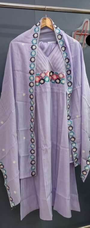 Light Lavender Color Embroidery Kurta Set | ASG70