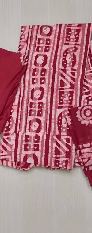 Red Color Batik Design Printed Chudithar Material | ASG354