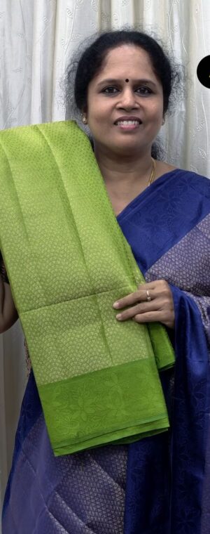 Pista Green Color  Geometrical Pattern Semi Tussar Saree | ASG248