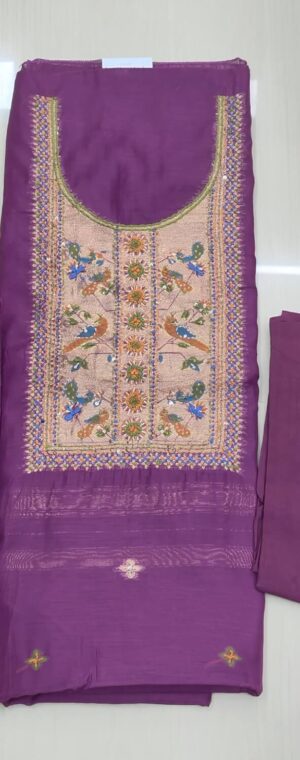 Vadamalli Cotton Chudithar Material with Zari Butta Weaving | ASG410