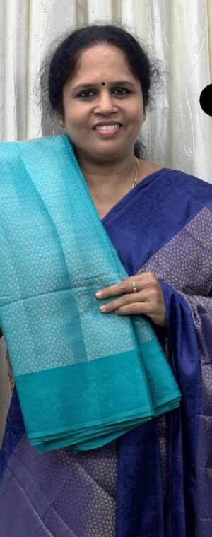 Sky Blue Semi Tussar Saree with Woven Gold Zari | ASG250