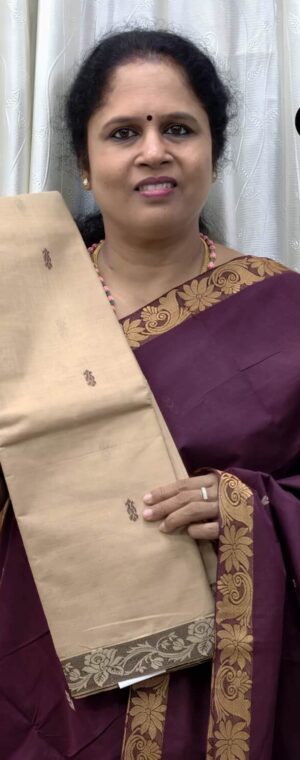 Chikku Color Thread Weaved Pure Handloom Cotton Saree | ASG749