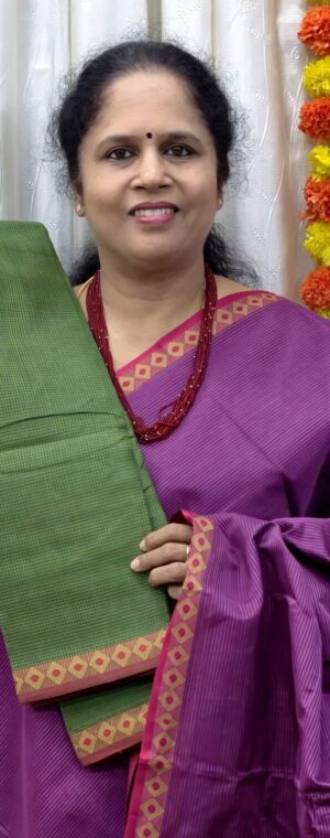 Bottle Green Handloom Saree with Shibori Contrast Pallu | ASG589